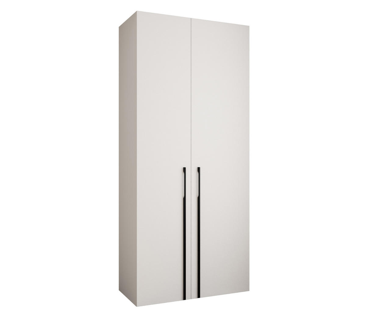 DREHTÜRENSCHRANK 245,5/110/50 2-türig - Schwarz/Weiß, Holz/Metall (110/245.5/50cm) - Abiks Möbel