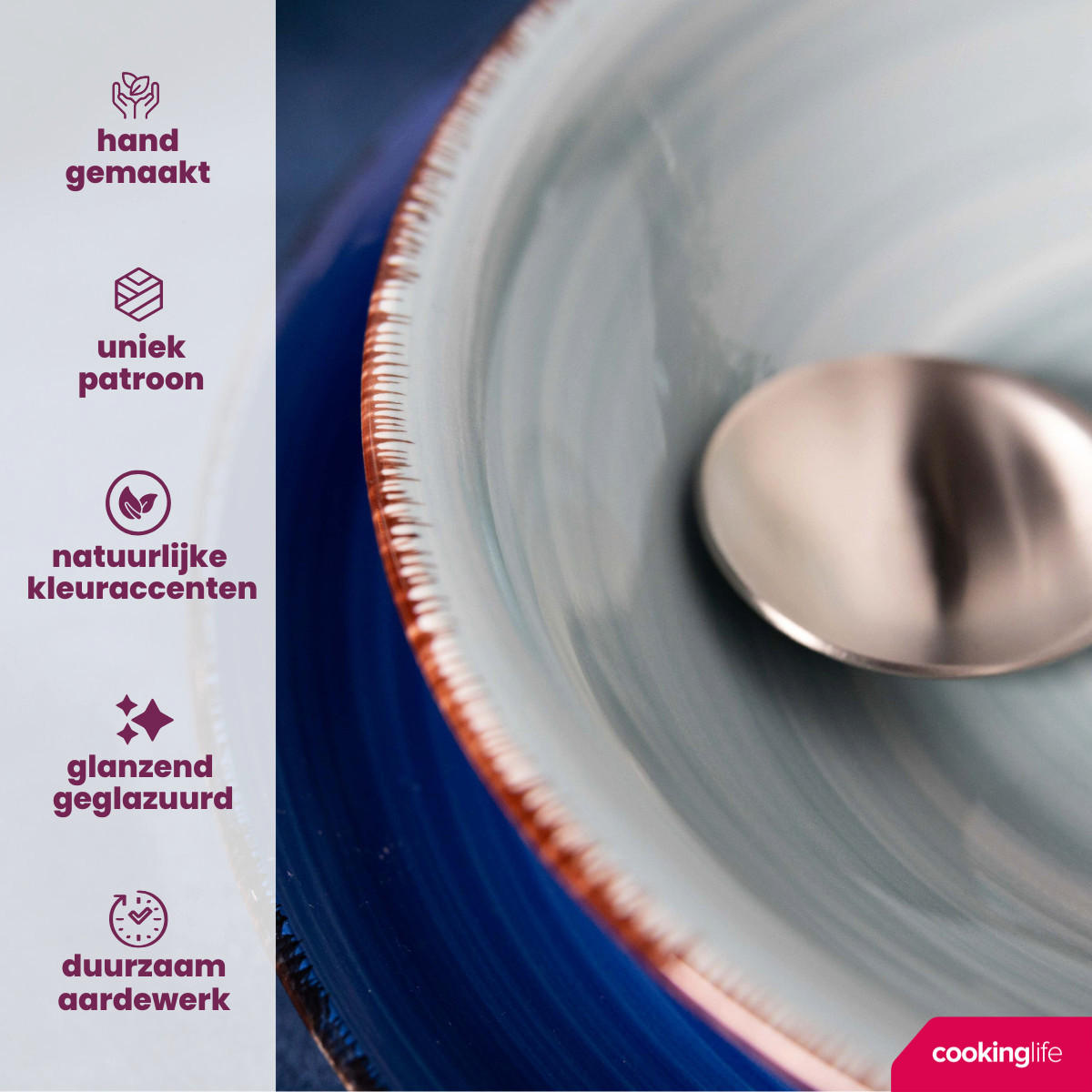 PASTATELLER Delice Blau ø 23 cm - 6 Stück - Blau, Keramik (23cm) - Cookinglife