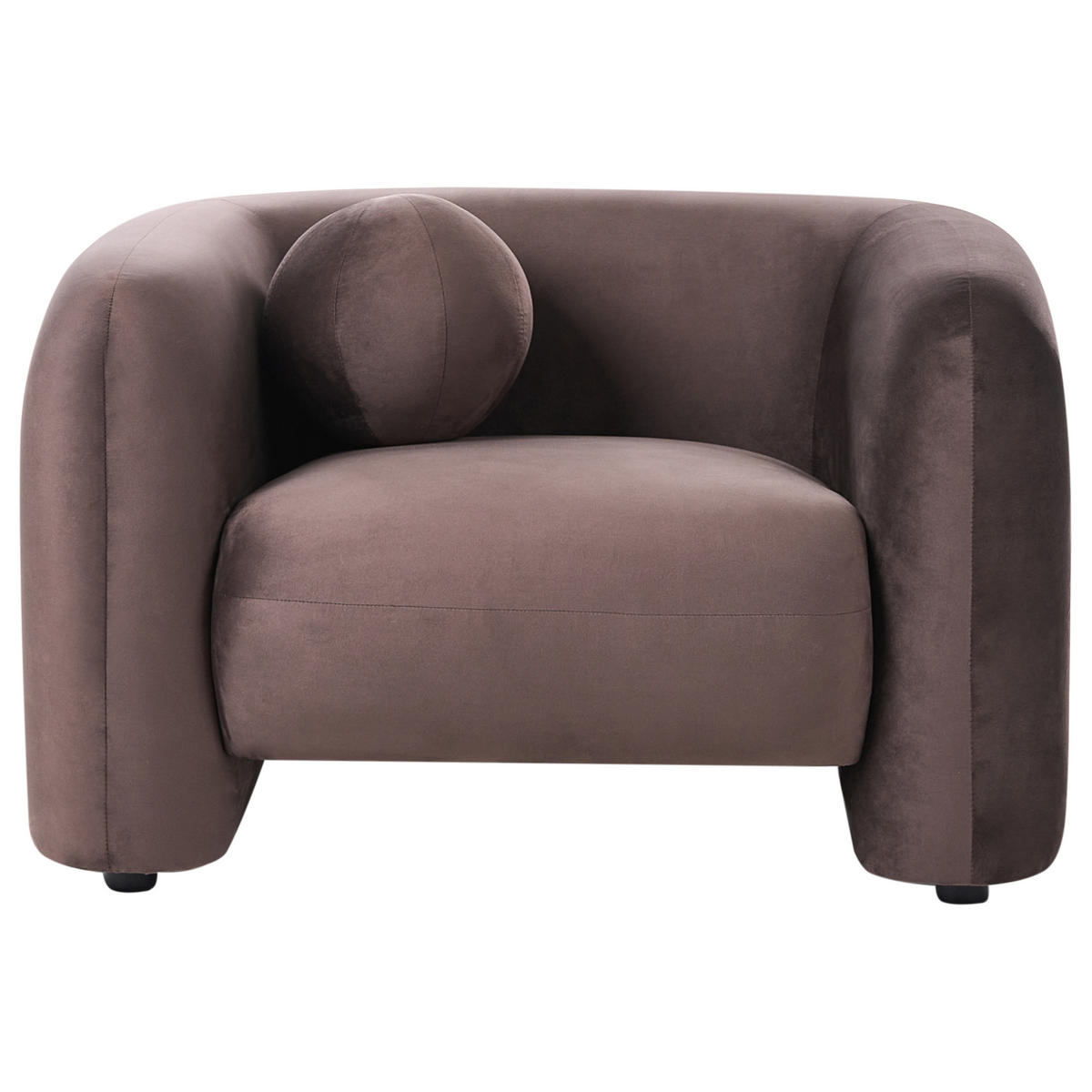 SADA POHOVEK 4-místná Sametová látka Tmavě hnědá Leiren - hnědá, textil (224/68/87cm) - Beliani