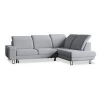 ROHOVÁ SEDAČKA LERMA světle šedá - stříbrná/světle šedá, kov/dřevo (253/190cm) - MASSENO