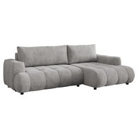 ECKSOFA Haiti, Seite: Rechts 2R+LC - Hellgrau/Schwarz, Holz/Textil (276/156cm) - MIRJAN24