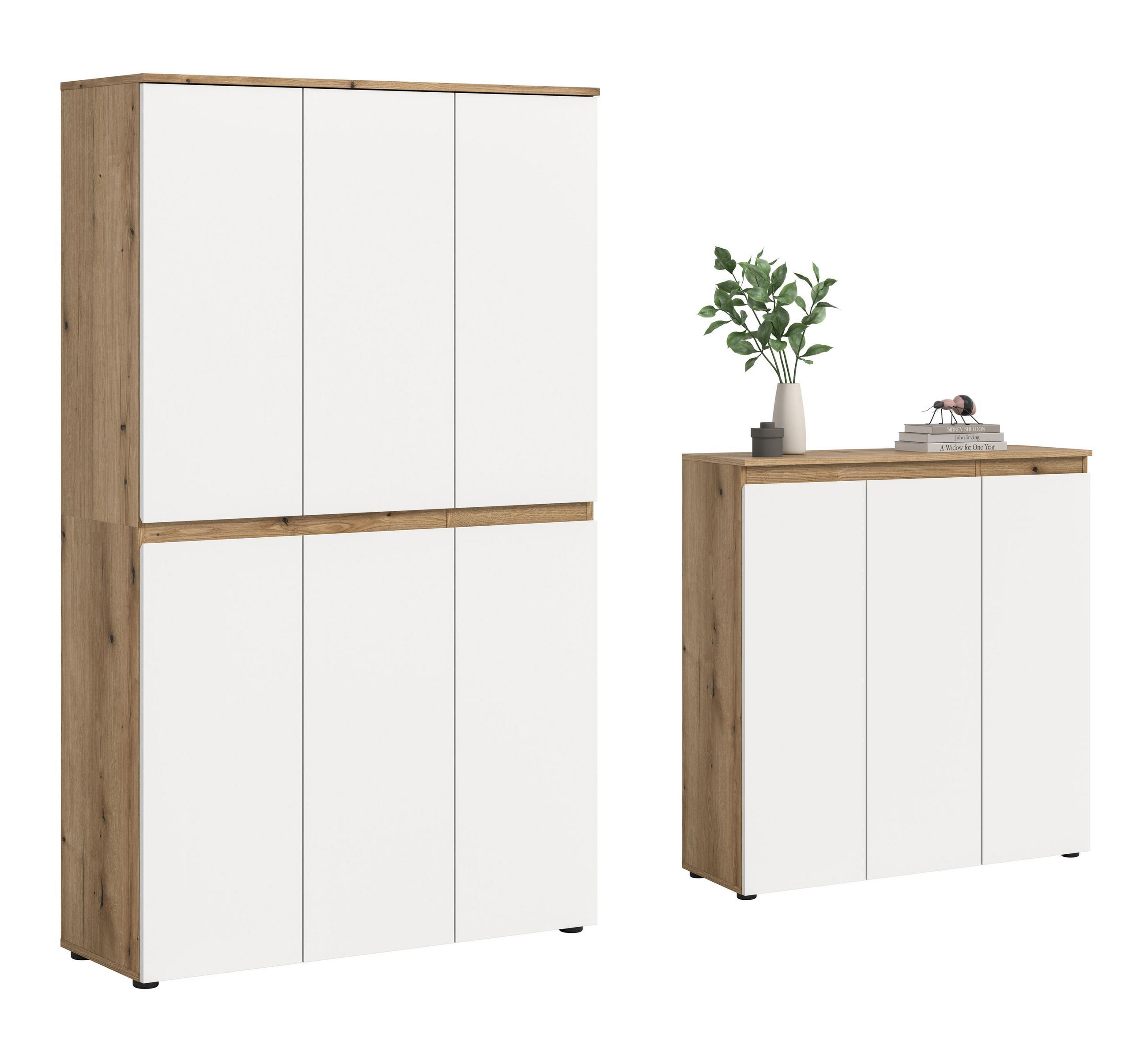 UNIVERSALSCHRANK SCARPA (B/H/T: ca. 235/175/37 cm) in Evoke Oak Nachbildung/weiß - Eichefarben, Holzwerkstoff (235/175/37cm)