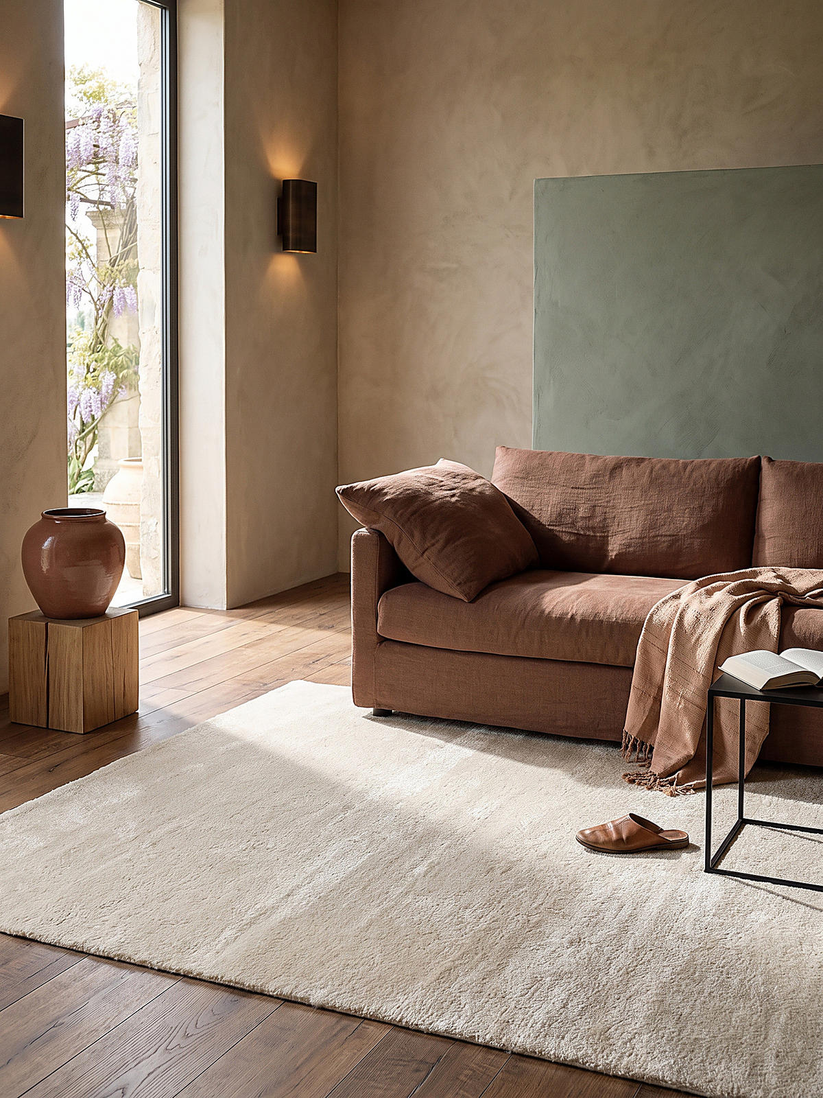 HOCHFLORTEPPICH Antirutsch Uni ALDAN Polyester Beige 300 x 400 cm - Beige, Textil (300/400cm) - KADIMA DESIGN