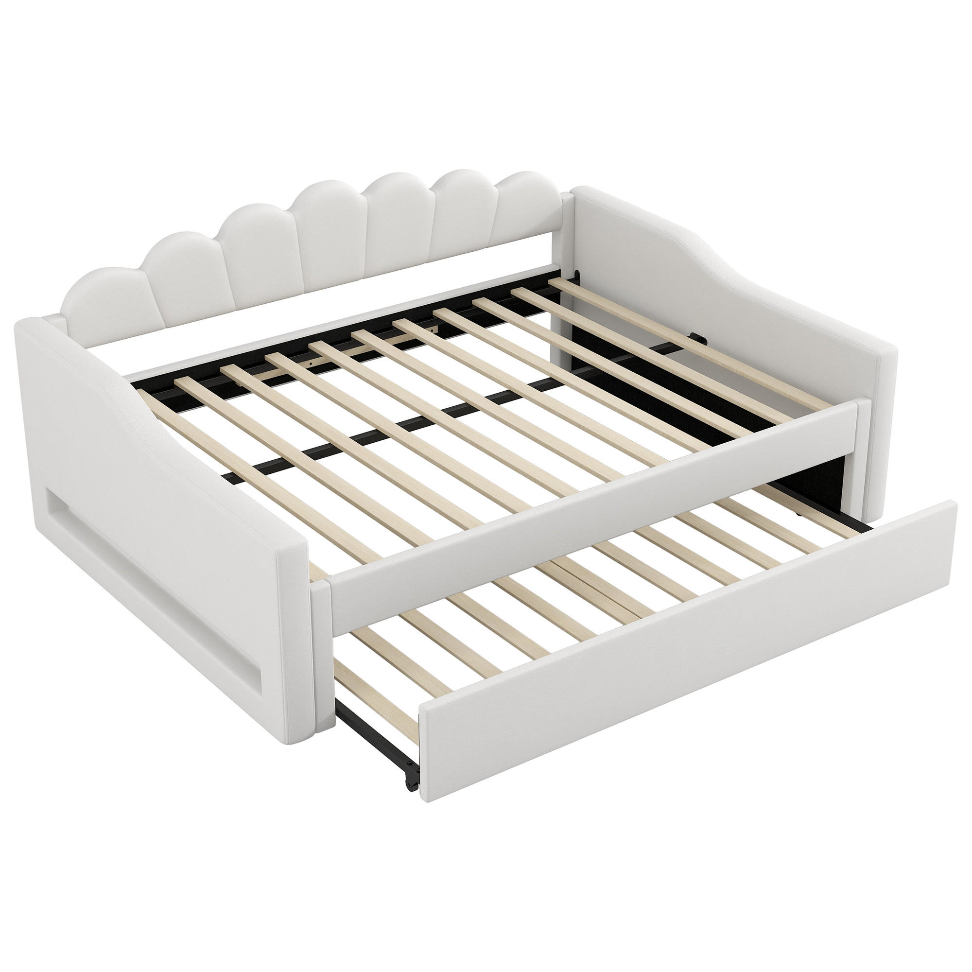 AUSZIEHBETT 140/200 cm DE-03394, mit LED, in Beige - Beige, Holzwerkstoff (140/200cm) - ComfortXL