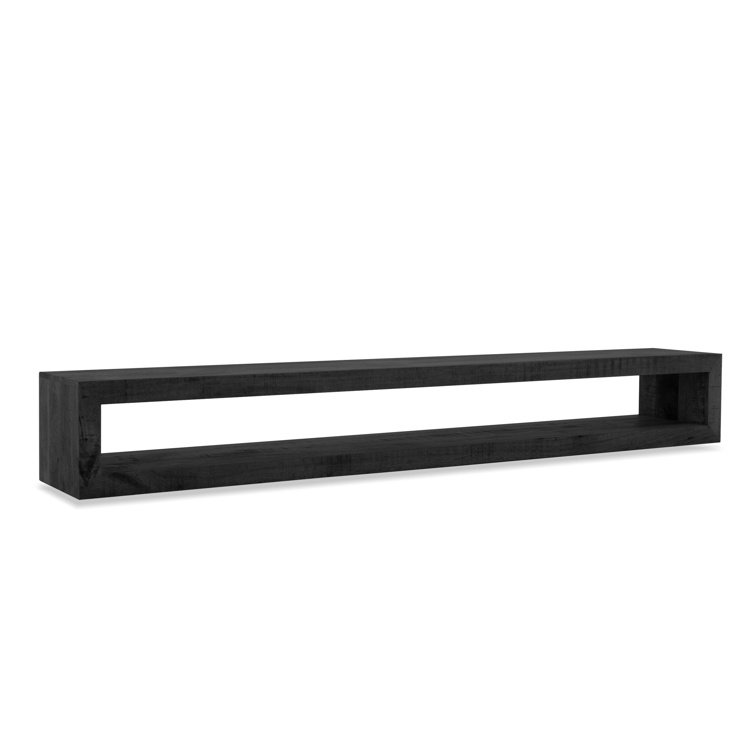 TV-HÄNGEBOARD Mangoholz 220 cm / 35 cm Schwarz - Schwarz, Holz (220/30/35cm) - Villa Möbel