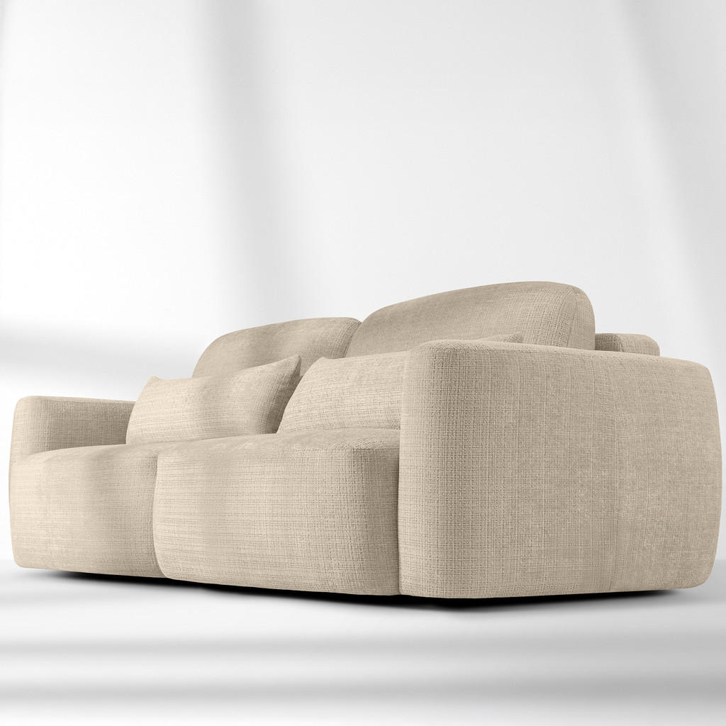 Thumbnail - Konsimo® Sofa, Creme, Holz, Textil, 3-Sitzer, 245x85x115 cm, Wohnzimmer, Sofas & Couches, Sofas, 2-Sitzer Sofas