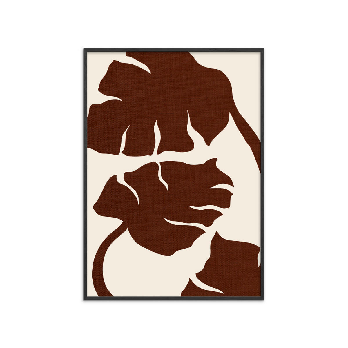 POSTER mit Rahmen Affordable Art Prints - Monstera- Canvas Brown - Schwarz/Braun, Holz/Papier (30/40cm) - Poster&Frame