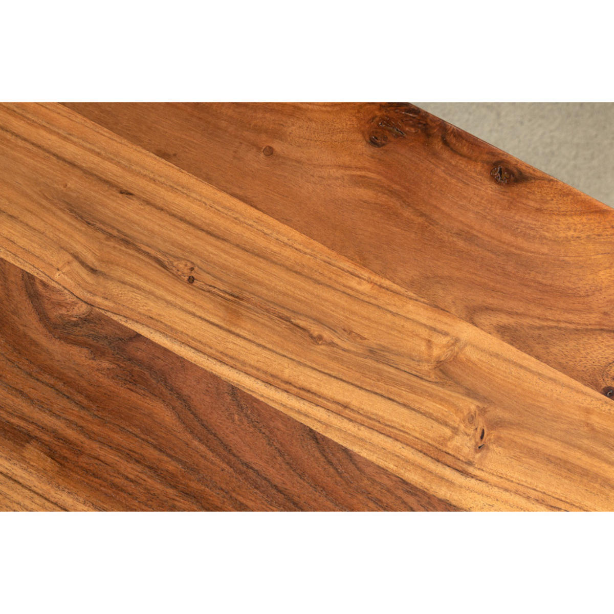 COUCHTISCH MAMMUT Akazie Natur, Schwarz 120 cm - Braun, Holz (60/120/45cm) - riess-ambiente