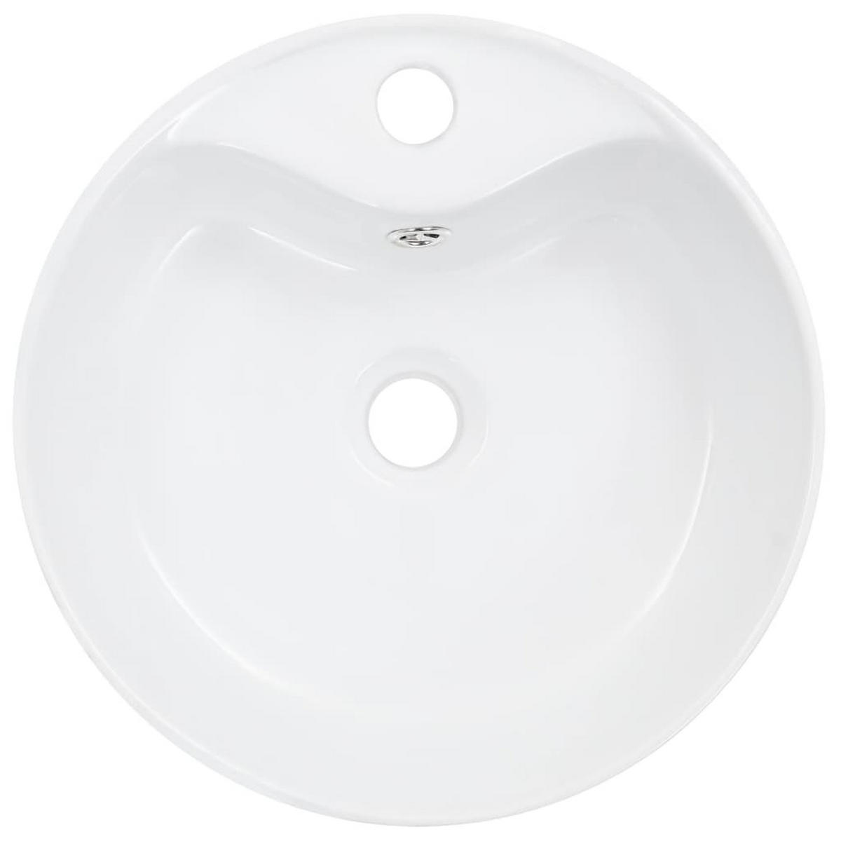 WASCHBECKEN Mit Überlauf 36/13 Cm Keramik Weiss - Weiß, Keramik (36/13/36cm) - vidaXL