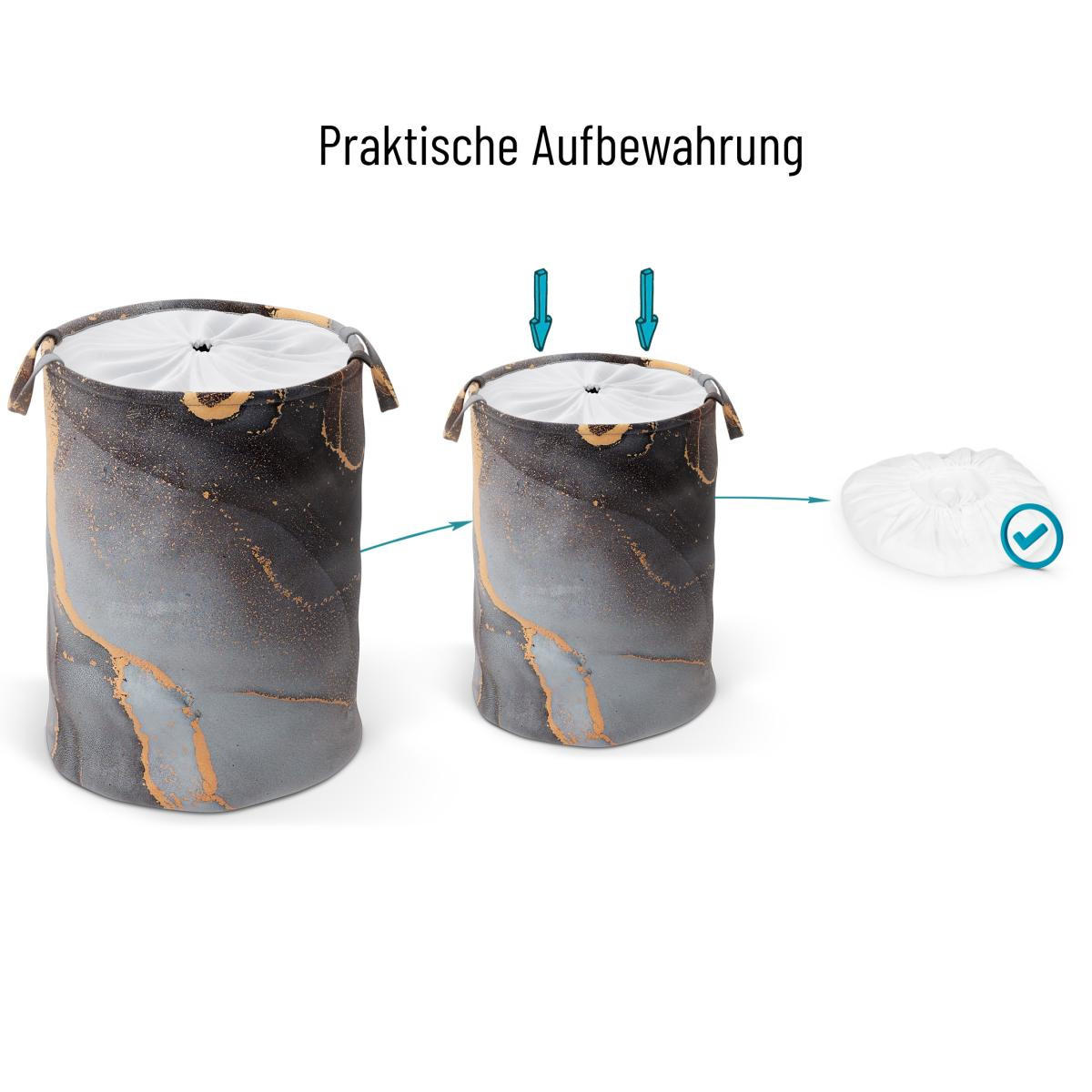 WÄSCHEKORB Marmor Abstrakt - Grau, Textil (37/55/55cm) - Sanilo