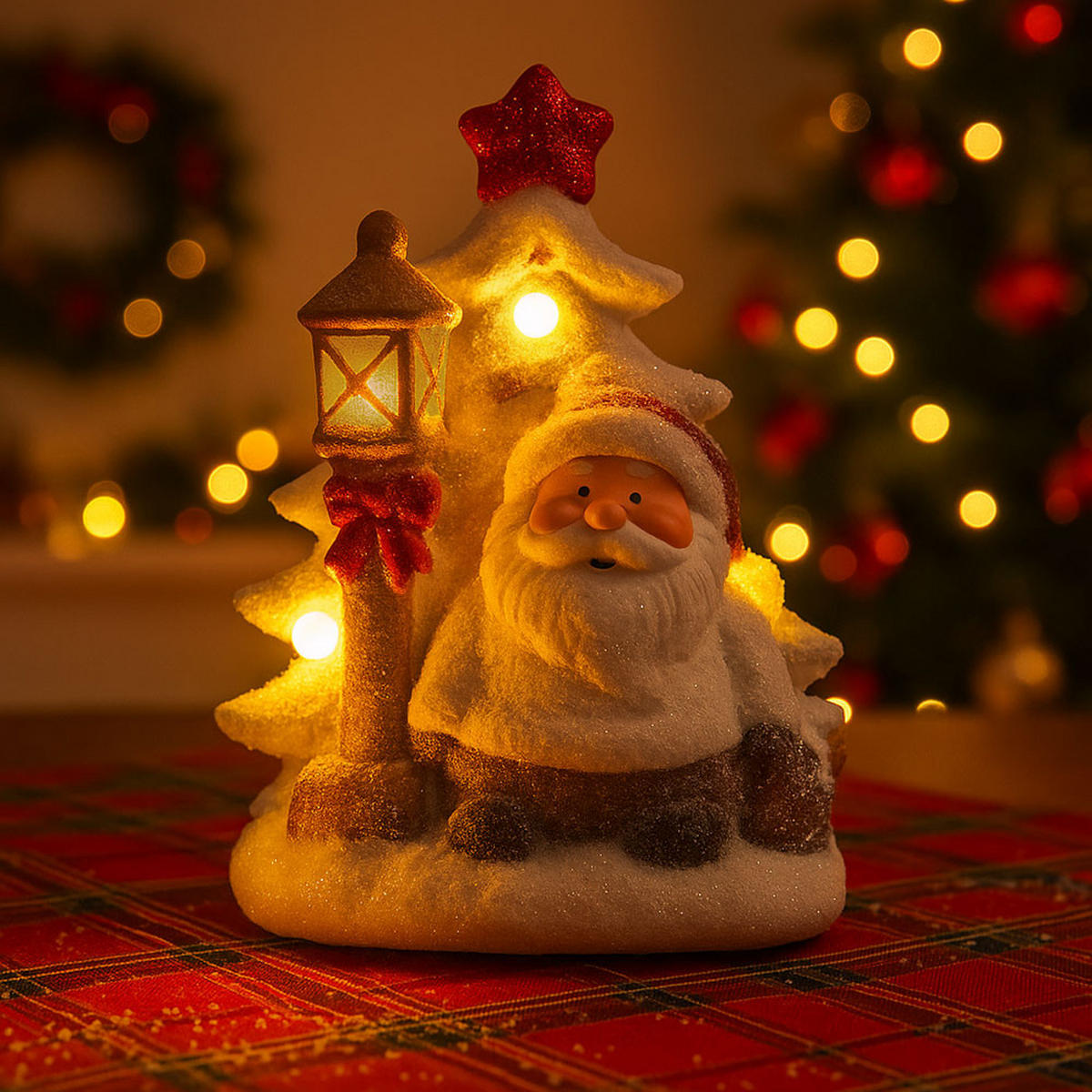 LED DEKOFIGUR Weihnachtsmann Bunt 2er Set - Multicolor, Kunststoff (14.5/12/22cm) - Globo Lighting