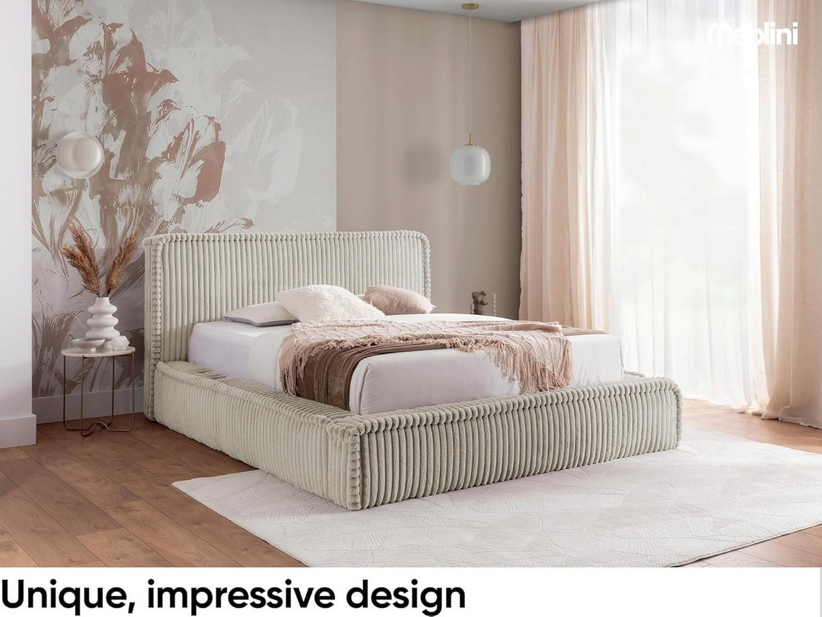 POLSTERBETT MESUT - Beige, Textil (120/200cm) - Meblini