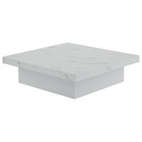 COUCHTISCH Weiß 90/90/25 cm mit Schiebefunktion - Weiß, Holzwerkstoff (90/90/25cm) - PANGIVO
