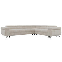 ECKSOFA NORDEN L - Beige Cord - Links Seite - Beige/Creme, Textil/Metall (269/329cm) - MKS