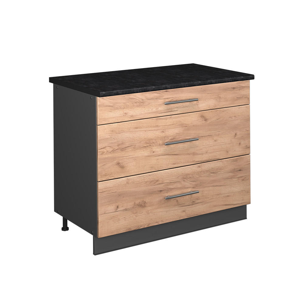 K&Ouml;KSUNDERSK&Aring;P Fame-Line, Goldkraft ek/antracit, 100 cm, AP Antracit Ekf&auml;rgad, Antracit 82/100/60 cm