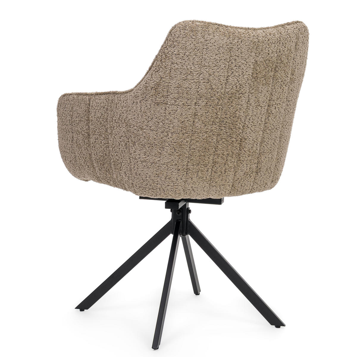 STUHL PIANO drehbar gepolsterter mit Steppung - beige - Boucle - Beige/Schwarz, Textil/Metall (59/88/61cm) - NEW HOME