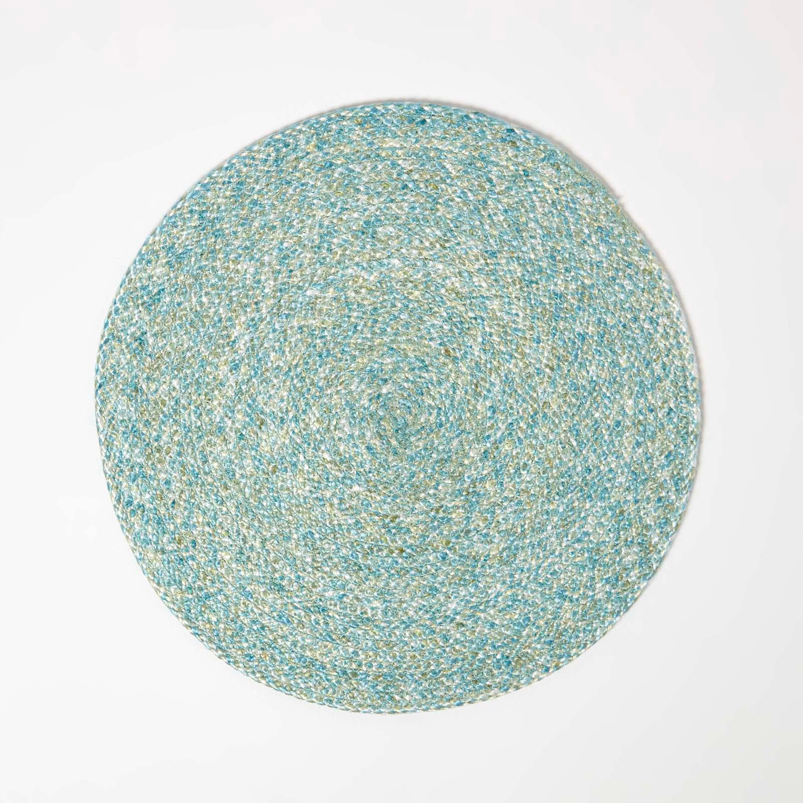 TISCHSET grün im 4er-Set, Platzsets rund geflochten, 40 cm - Grün, Textil (40/40cm) - Homescapes
