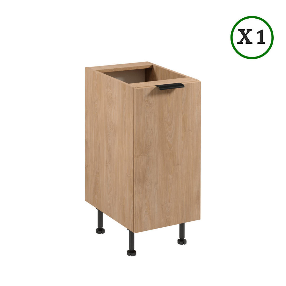 KÜCHENZEILE 300 cm - Sorento K45-M300 - in Beige / Sonoma Eiche - Beige/Schwarz, Holz/Holzwerkstoff (300/247/58cm)