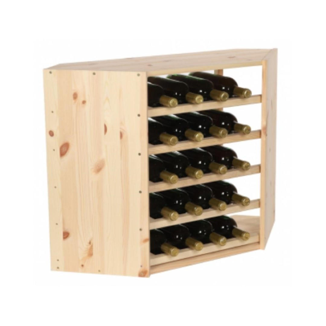 WEINREGAL Vincellar Mod 60x30x30 cm Eckmodul Für 18 Flaschen Massives Kiefernholz Natur - Naturfarben, Holz (30/60/30cm) - PROREGAL