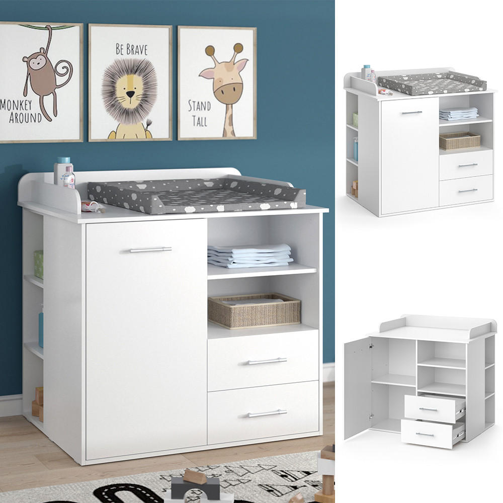WICKELKOMMODE Lea Weiß 113 x 100 cm - Weiß, Holzwerkstoff (113/100/45cm) - Vicco