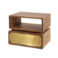 NACHTTISCH Messing Braun 30/40/33 cm - Braun, Holz (40/33/30cm) - Hoyz Collection