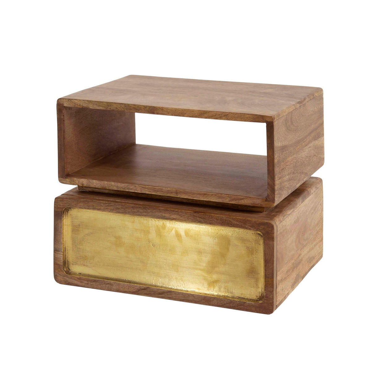 NACHTTISCH Messing Braun 30/40/33 cm - Braun, Holz (40/33/30cm) - Hoyz Collection