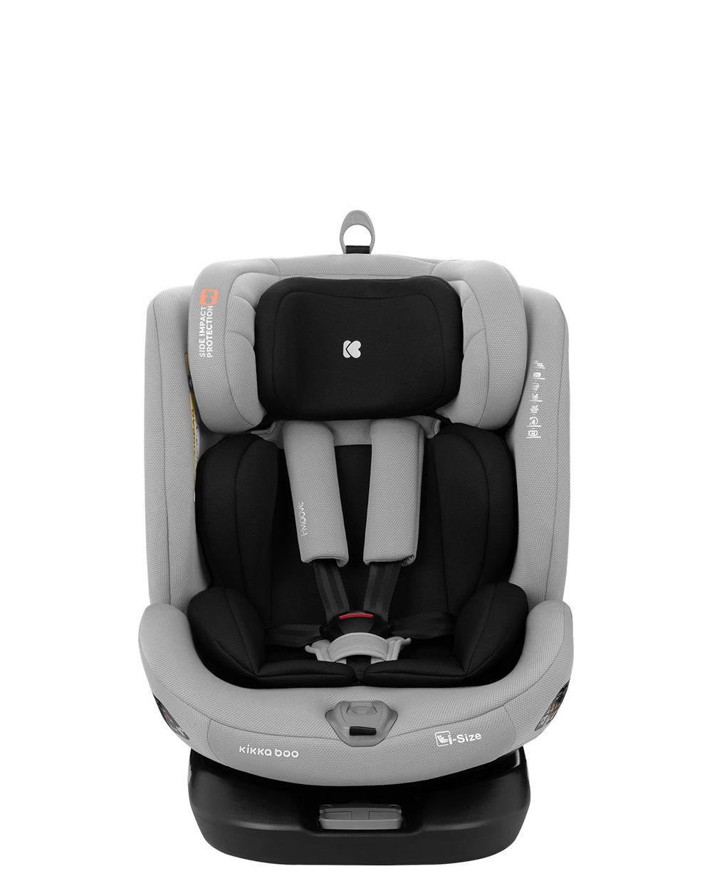 KINDERSITZ i-Moove i-Size hellgrau (40-150cm) Isofix 360-Grad-Drehung Kopfstütze - Hellgrau, Kunststoff (45/59/49cm) - Kikka boo