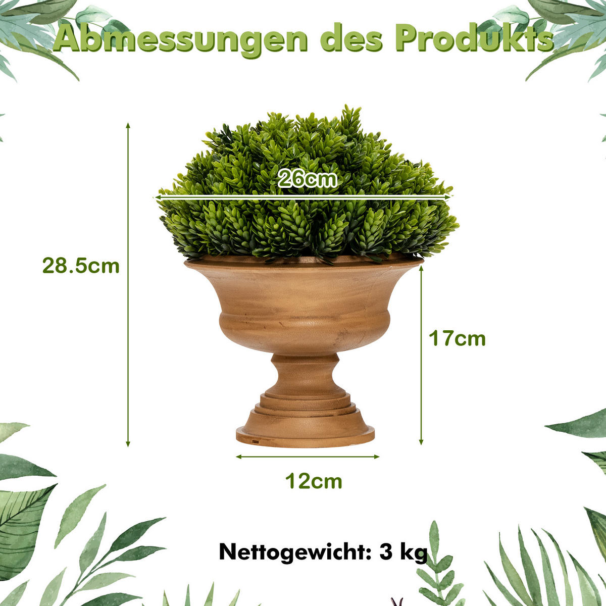 KUNSTPFLANZE Pflanzen Mini Grün(4-teilig) - Grün, Kunststoff (30cm) - COSTWAY