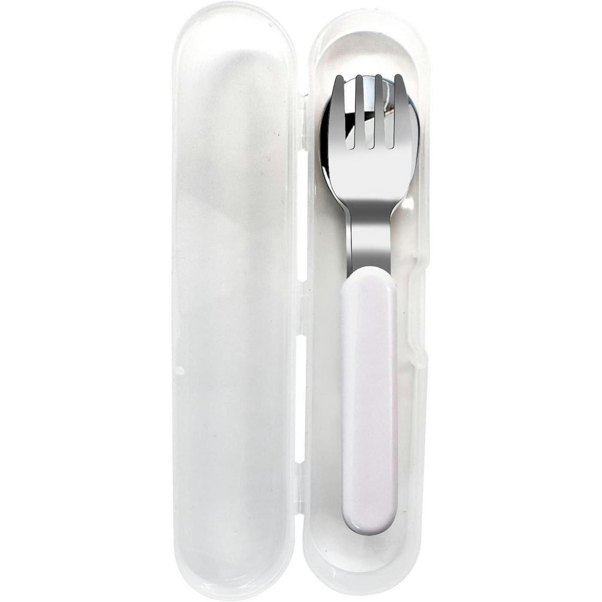 KINDERBESTECK 2-teiliges Set Gabel Löffel mit Koffer 18/10 Edelstahl Silber Weiß - Silberfarben, Metall