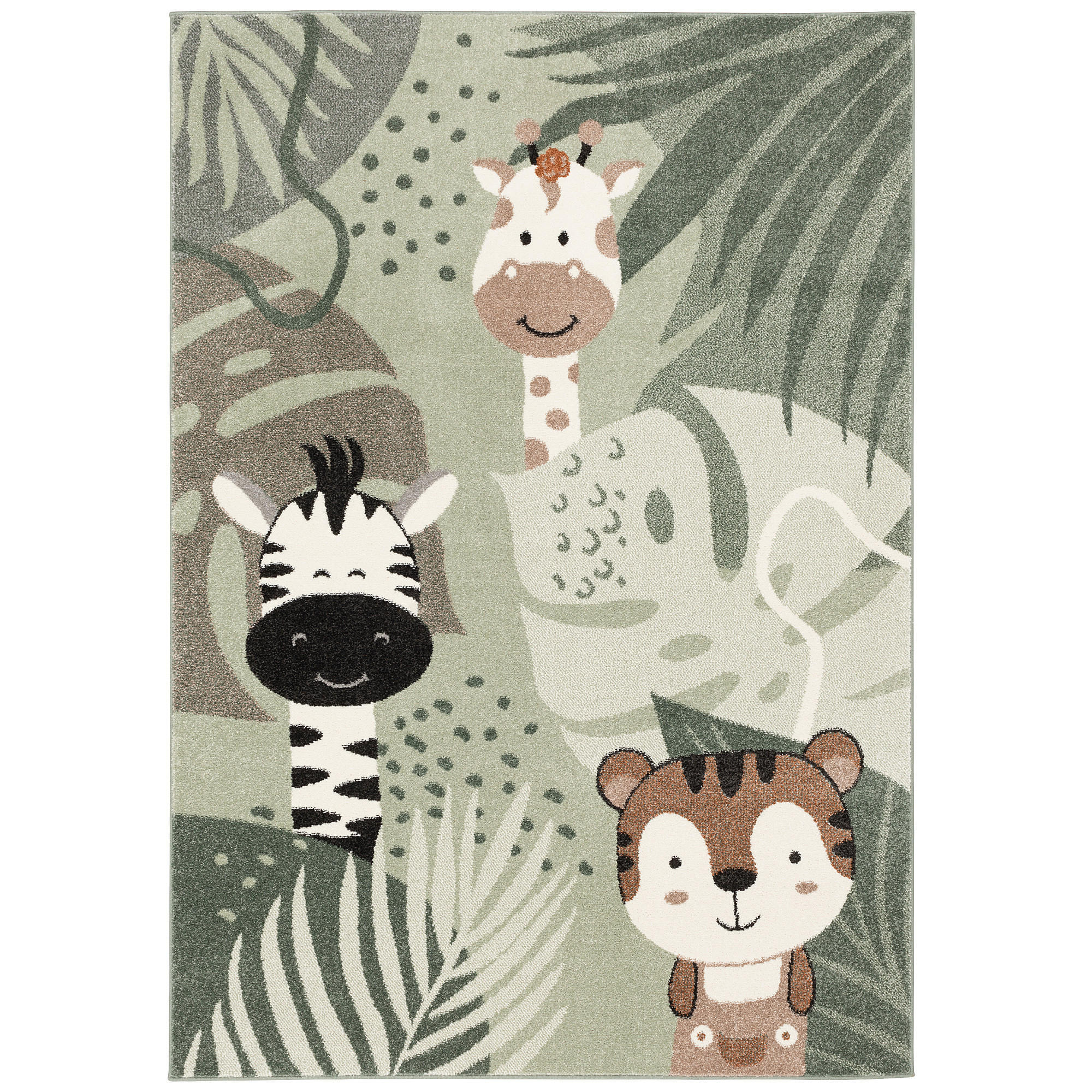 KINDER TEPPICH SOFTSTAR KIDS SAFARI FRIENDS - Grün, Textil (200/290cm) - Pergamon