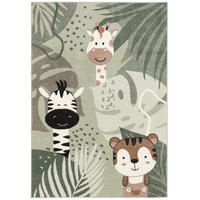 KINDER TEPPICH SOFTSTAR KIDS SAFARI FRIENDS - Grün, Textil (80/150cm) - Pergamon