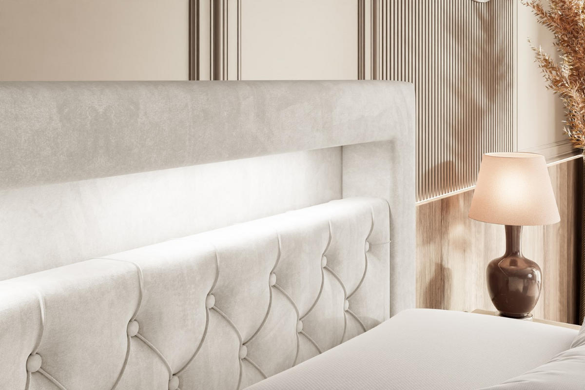 BOXSPRINGBETT NOEL GOLD KING - 180x200 - H3/H4 - Ecru - Ecru, Holzwerkstoff (180/200cm) - ALTDECOR
