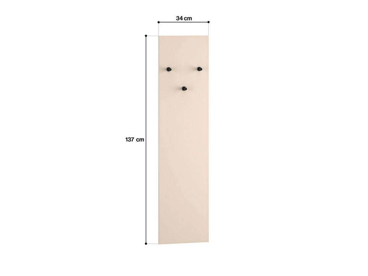 WANDGARDEROBE – 34 cm – Sophie – Kaschmir – GF-011 - Kaschmir, Holzwerkstoff (34/137/2cm) - hi-markt