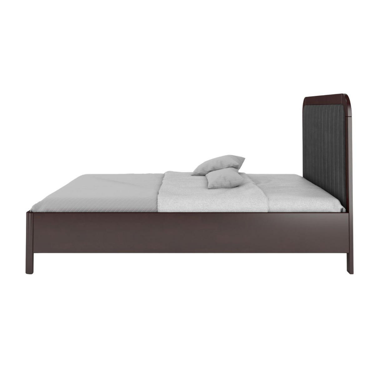 MASSIVHOLZBETT Modena, gepolstertes Kopfteil, Buche - lackiert, Palisanderfarbe/Schwarz, 180x200 - Wengefarben/Schwarz, Holz/Buchenholz (180/200cm) - Visby