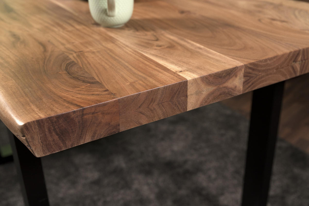 ESSTISCH CALI - Beige/Schwarz, Holz/Metall (80/120/77cm) - SAM