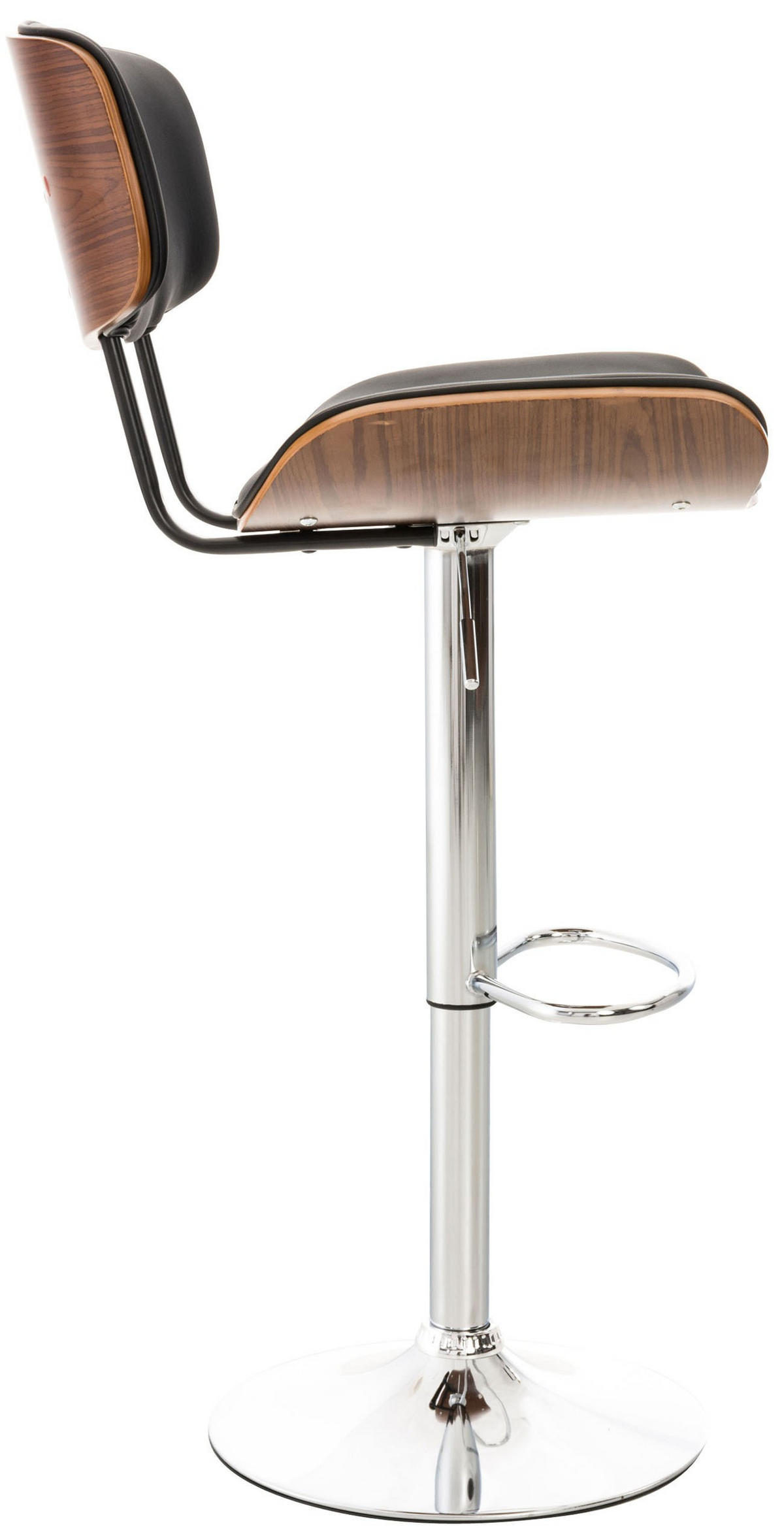 BARHOCKER Sarnia 94x50x56 cm walnuss/schwarz - Nussbaumfarben, Leder (50/94/56cm) - furnicato