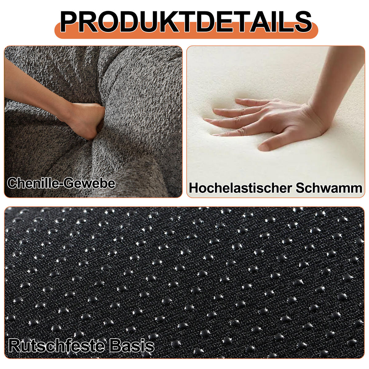 SCHLAFSOFA 2-in-1 mit Armlehnen-Ablagefach und Stahlrahmen grau Chenille 200/90/85 cm - Grau, Textil (94/49.5/94cm) - OKWISH