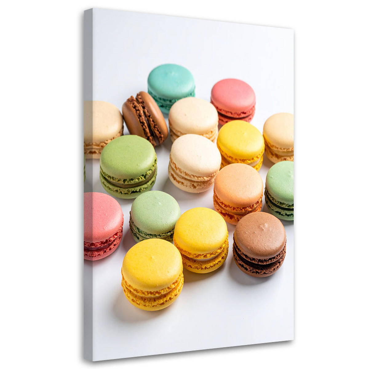 LEINWANDBILD Makronen Kekse 60x90cm - Multicolor, Textil (60/90cm) - Feeby