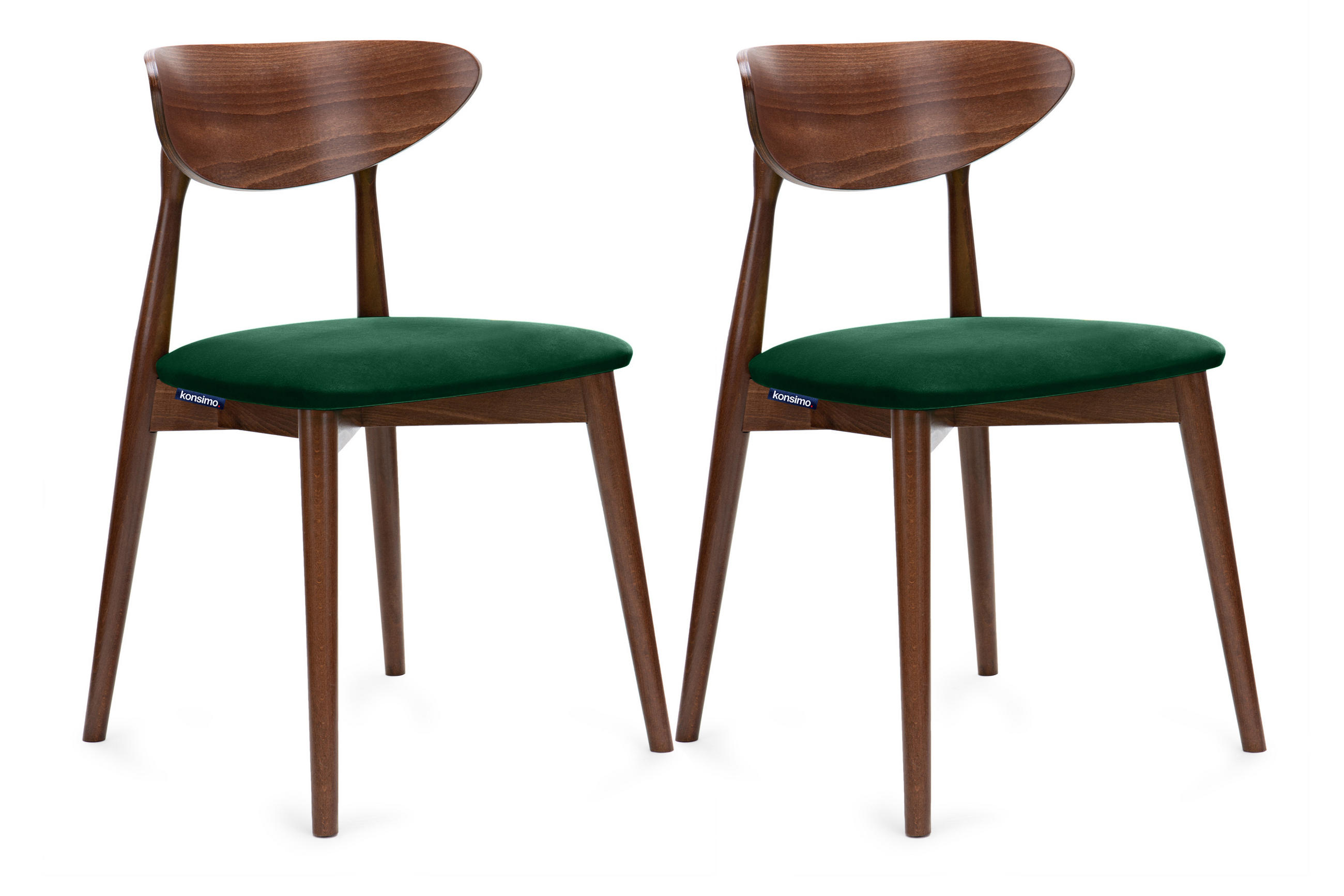 Konsimo® Esszimmerstühle Dunkelgrün, Walnuss 47x79x45 cm