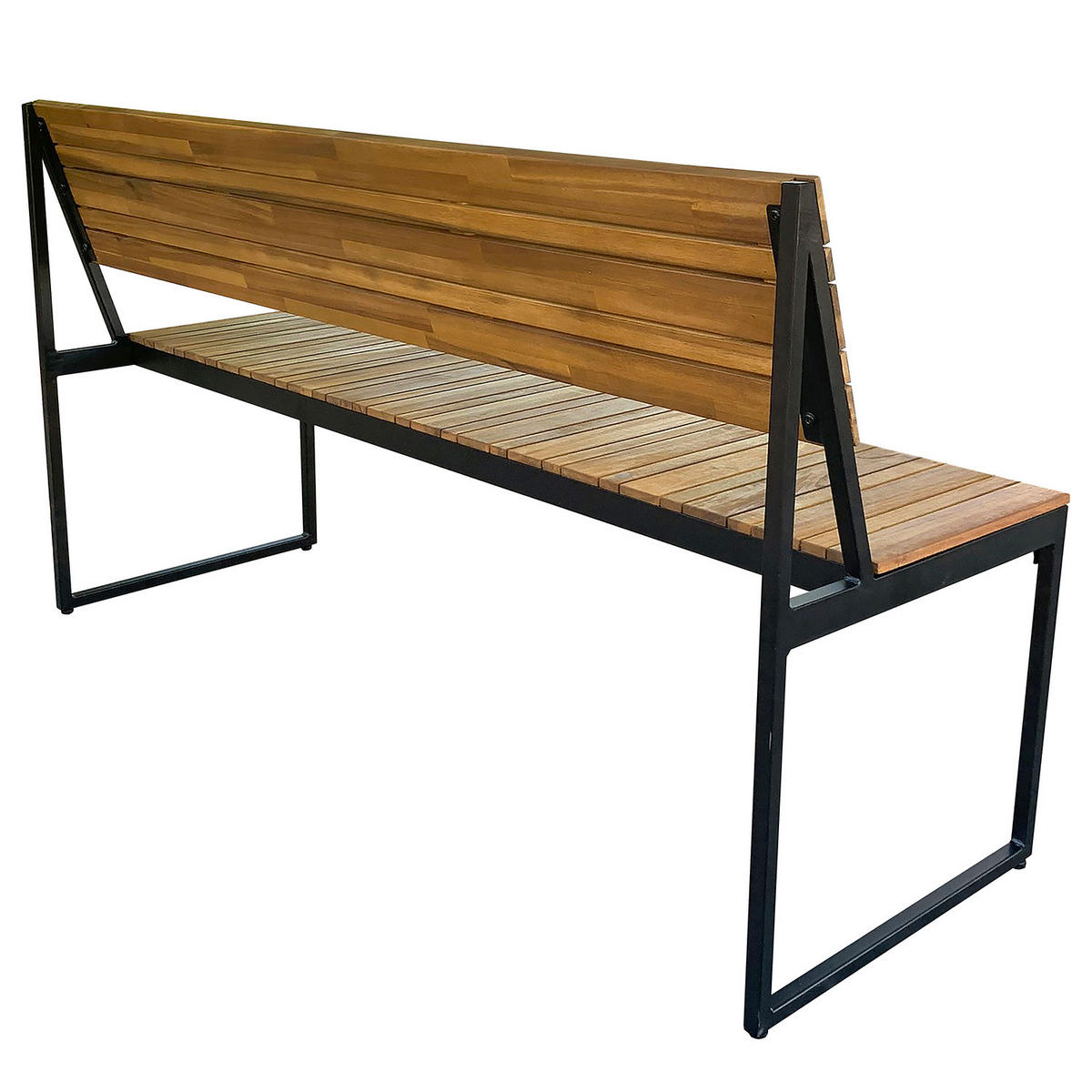 GARTENBANK AUS AKAZIENHOLZ - Schwarz / Braun - Akazie / Stahl - 150 x 83 x 50 cm - Schwarz/Braun, Holz/Metall (150/83/50cm) - home24