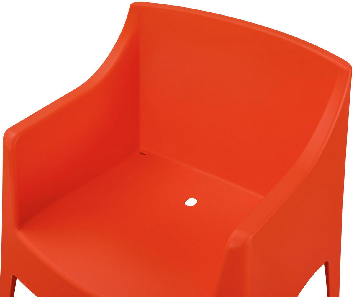 GARTENSTUHL Henri 6er Set 73x57x78cm Kunststoff Orange Stapelstuhl - Orange, Kunststoff (73/78/57cm) - DELUKE