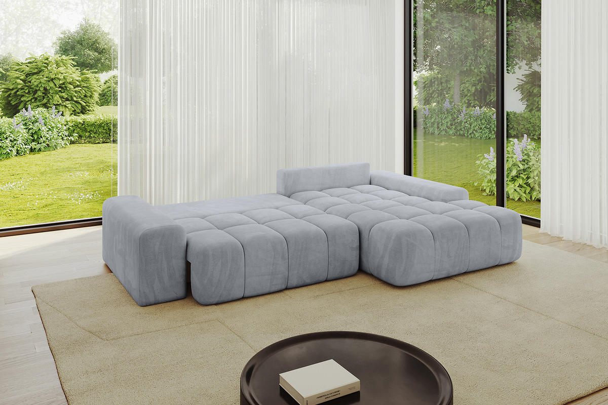 ECKSOFA Ottomane Rechts ENSI-L - 267x164x88 cm Titanfarben - Titanfarben, Holzwerkstoff/Kunststoff (164/267cm) - ALTDECOR