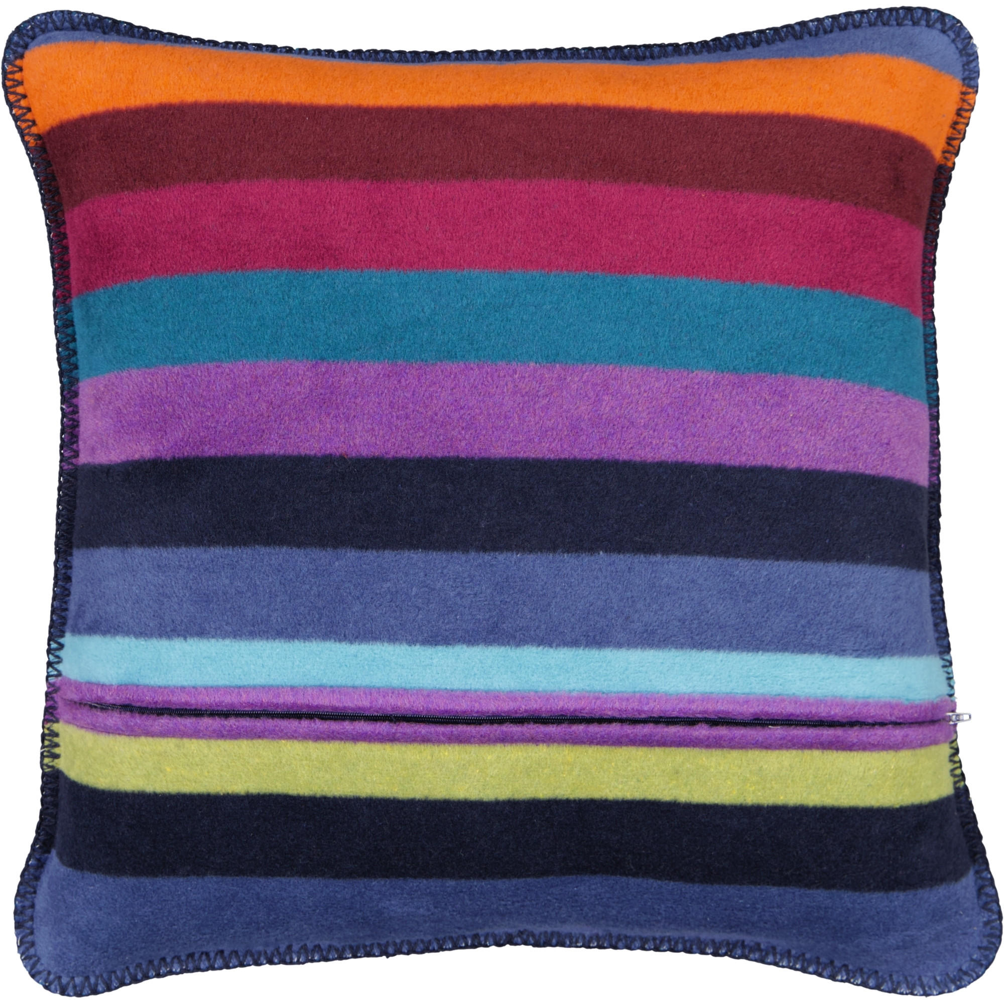 KISSENHÜLLEN LIFESTYLE BLOCKSTREIFEN 70481 MULTICOLOR DUNKEL - 84 - Multicolor/Dunkelblau, Textil (50/50cm) - Cawoe