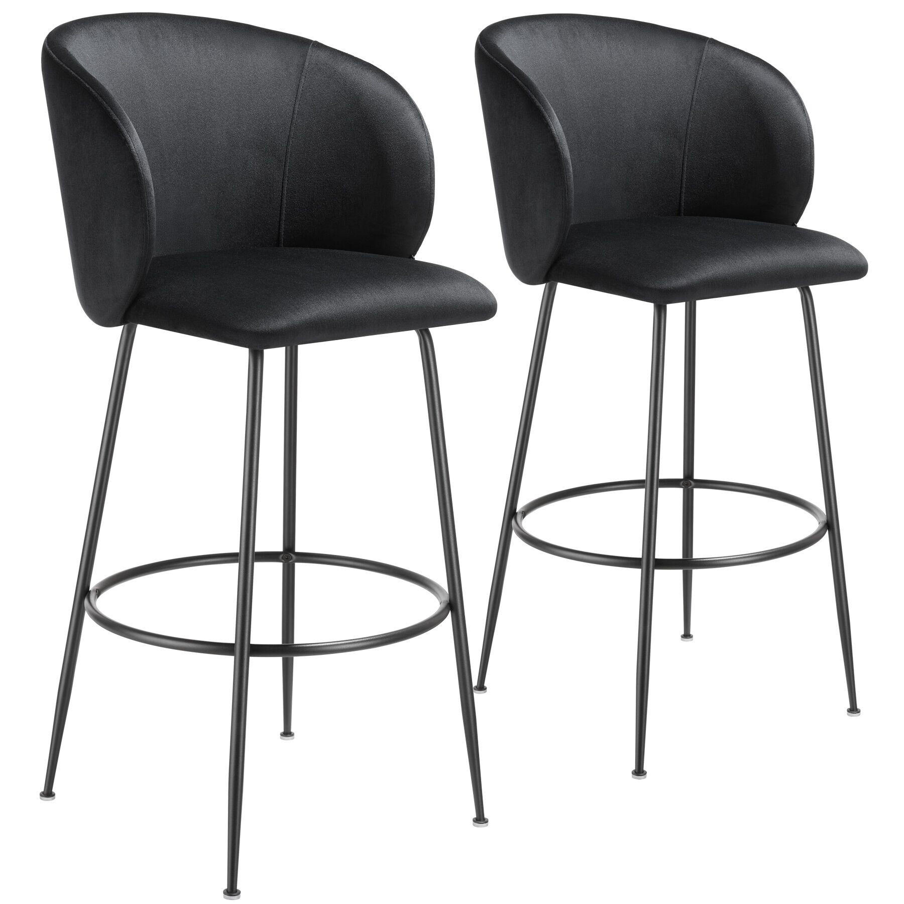 BARSTUHL Luana,51 x 60 x 106 cm, Belastbarkeit 120 kg,schwarz/schwarz - Schwarz, Kunststoff (51/106/60cm) - tectake