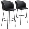 BARSTUHL Luana,51 x 60 x 106 cm, Belastbarkeit 120 kg,schwarz/schwarz - Schwarz, Kunststoff (51/106/60cm) - tectake