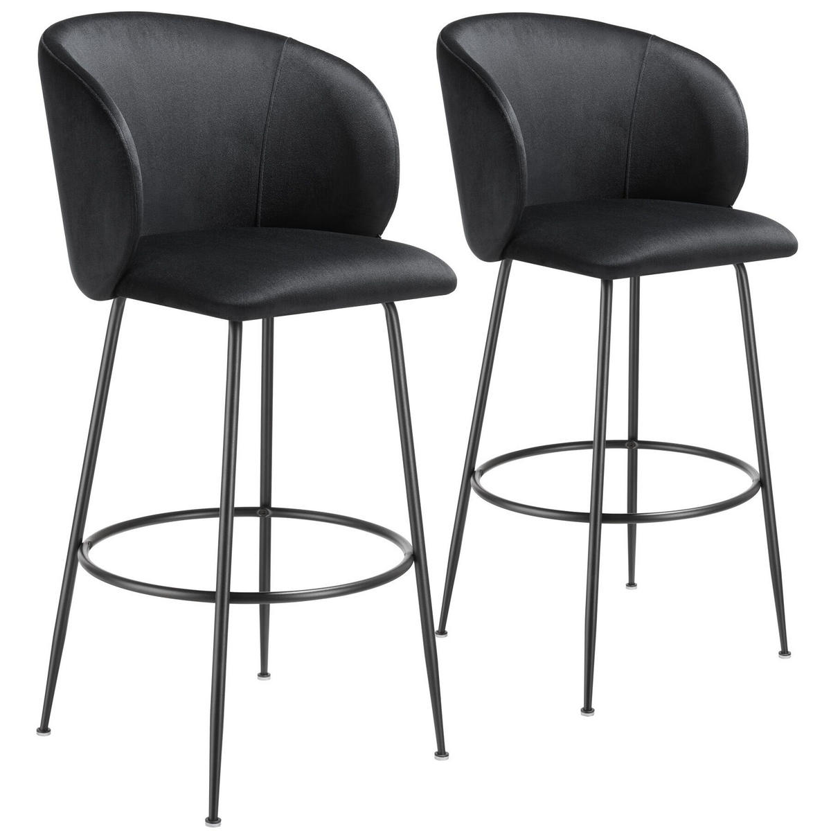 BARSTUHL Luana,51 x 60 x 106 cm, Belastbarkeit 120 kg,schwarz/schwarz - Schwarz, Kunststoff (51/106/60cm) - tectake