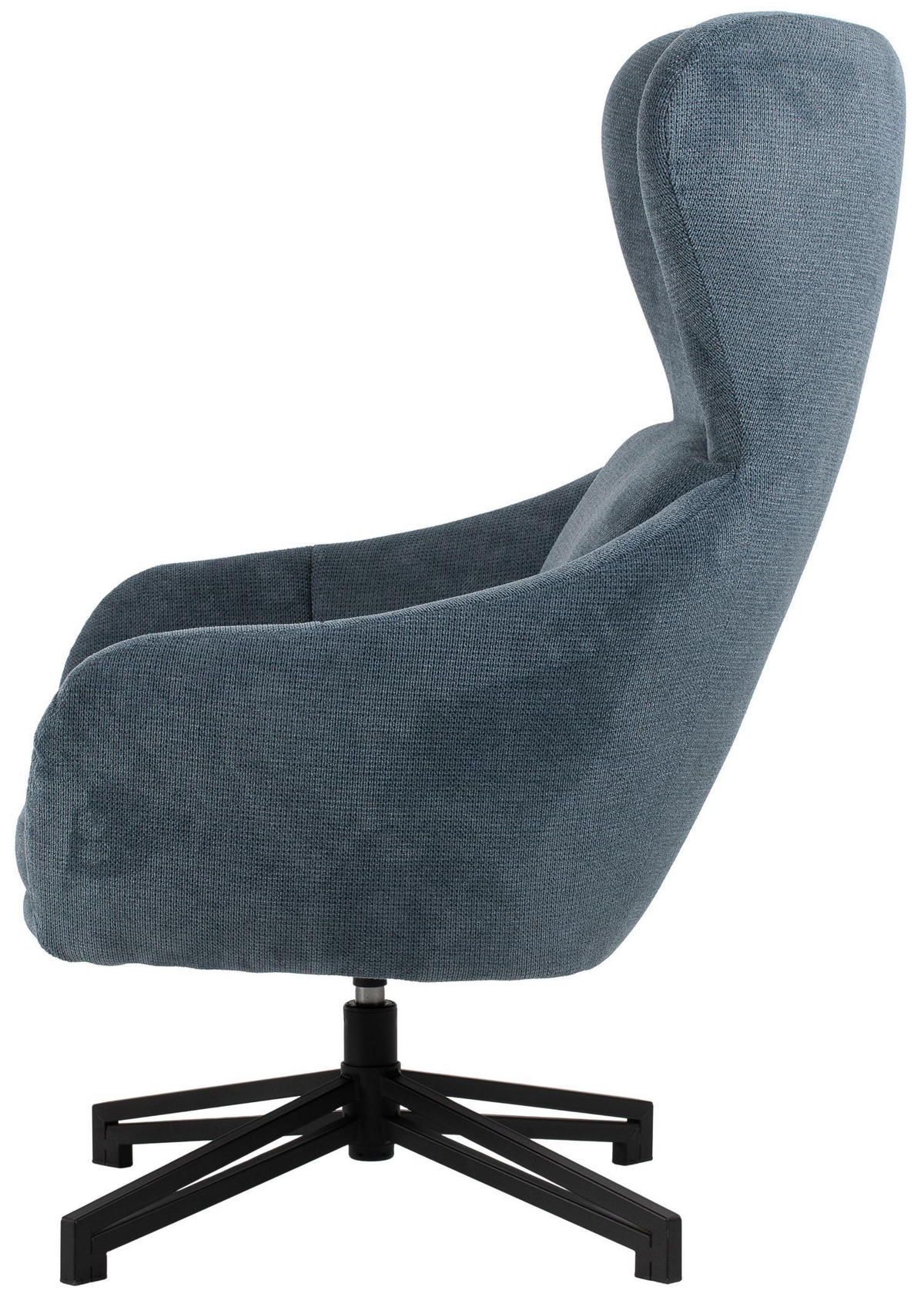 OHRENSESSEL Marconia - drehbar - blau - Blau/Schwarz, Textil/Metall (74/109/80cm) - bene living