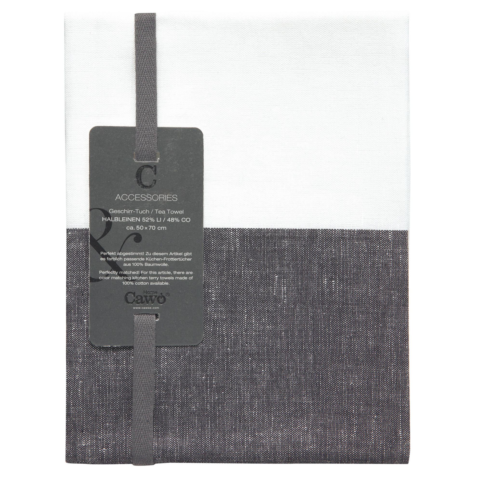 GESCHIRRTÜCHER CUISINE DUO 535 SCHWARZ/WEISS - 96 - Schwarz, Textil (50/70cm) - Cawoe