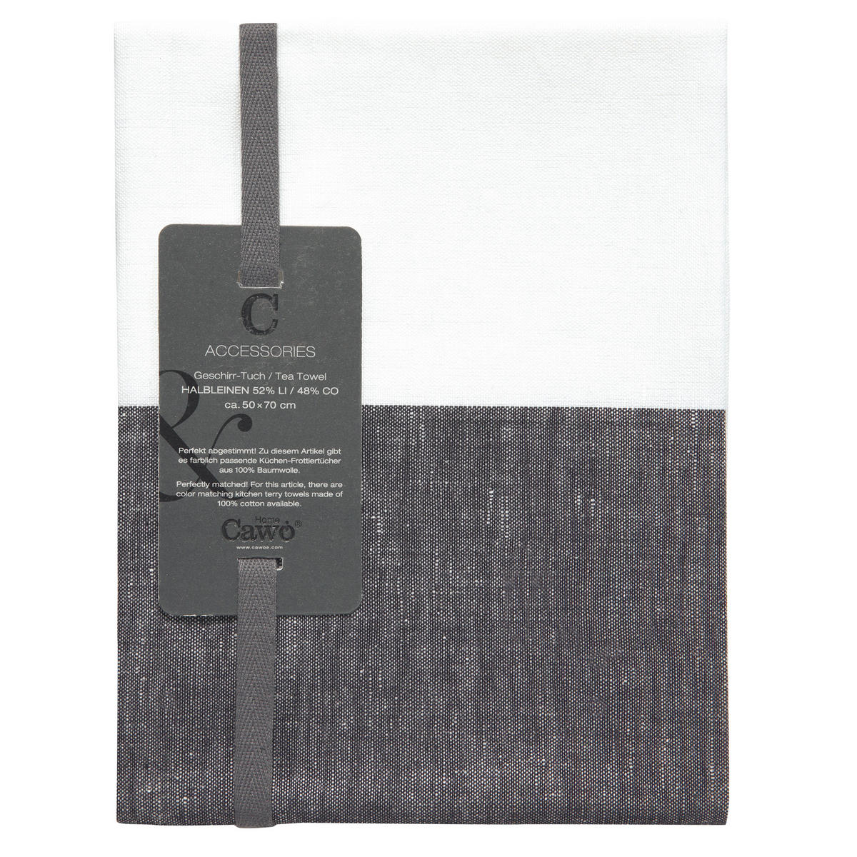 GESCHIRRTÜCHER CUISINE DUO 535 SCHWARZ/WEISS - 96 - Schwarz, Textil (50/70cm) - Cawoe