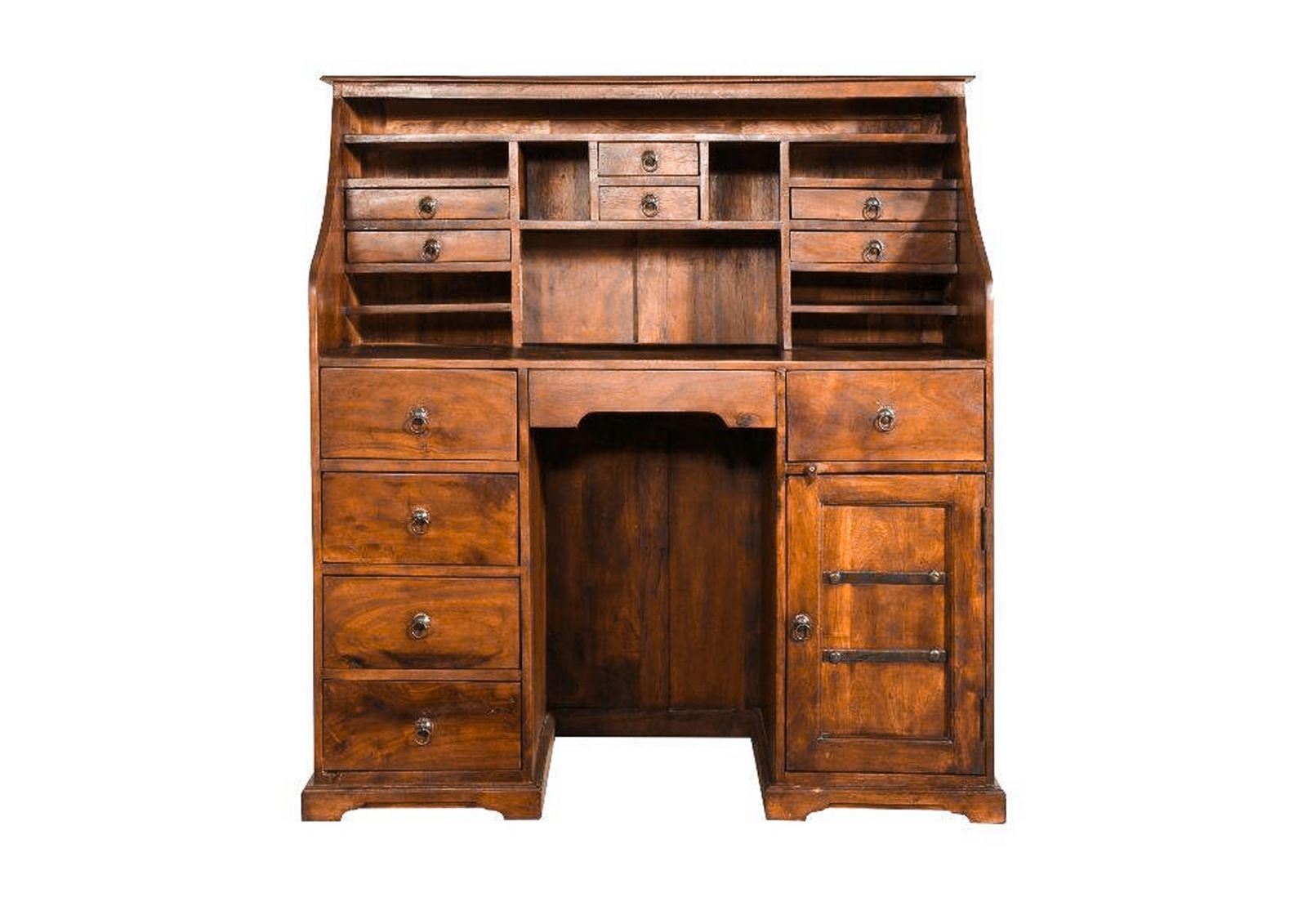 SEKRETÄR Akazie 128x58x138 honig lackiert OXFORD #0516 - Braun, Holz (58/128/138cm) - Massivmoebel24